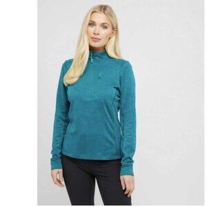 Rab Women’s Zawn Half-Zip Layer, Teal Blue | Size Small